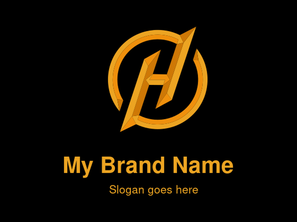 Bold Orange Circular Letter H Logo Design for Technology and Innovation Brands